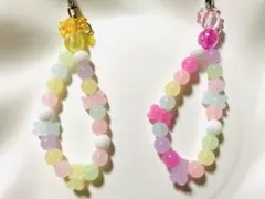 ビーズ ストラップ カラフル 2個セット