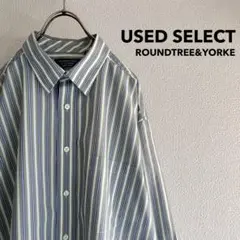 古着 “ROUNDTREE&YORKE” Stripe Shirt / 緑×青