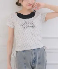 RETRO GIRL ロゴプリントキャミレイヤードTEE