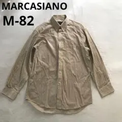 MARCASIANO メンズ　ワイシャツ　長袖　ストライプ　ベージュ　M