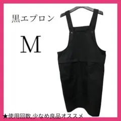 【使用少なめ❣️ 】黒 エプロン M 礼装 冠婚葬祭 後ボタン ブラック シンプル