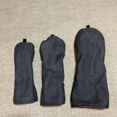 デニム風ヘッドカバー3個セット