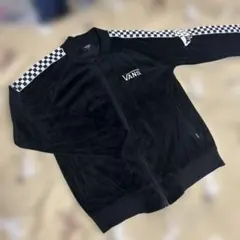 VANS・ベロア・OFF THE WALL・チェッカーフラグ・ジャージ・黒・Sのサムネイル