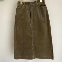 オゾック コーデュロイ タイトスカート カーキ グリーン 日本製 バックスリット