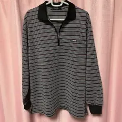 本日限定値下げ ❣️Lynx ストライプジッパーポロシャツ Lサイズ