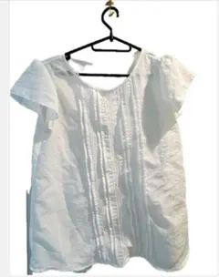 【新年セール！！】半袖ブラウス　S GU ホワイト　レース　シャツ　フリル袖