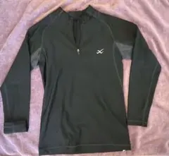 ハーフジップ グレー トレーニングトップス