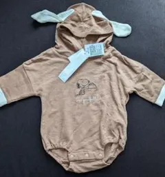 バースデイ　スヌーピー
カバーオール・ロンパース　70cm 
ピンクベージュ