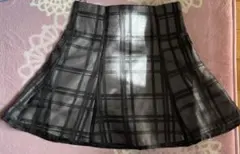 インパン裏地付きチェック柄フレアミニスカート［tu1028］