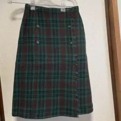 リバーシブル巻きスカート　ウール100%