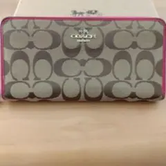 COACH 長財布 ブラウン ピンク