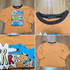 男の子 恐竜総柄 ロンT 100 長袖 トップス ムージョンジョン 秋冬服