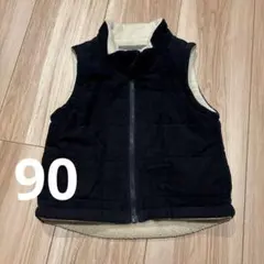 ベビー用黒ノースリーブベスト　リバーシブル 90
