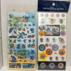 リロ＆スティッチ　キラキラ 3D　シール　計2枚セット