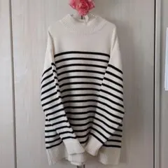 未使用　niko and… バックスリットタートル　ボーダー　L