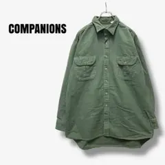 y31726 コンパニオンズ　90s ヘビーフランネルシャツ　USA製　ビッグ