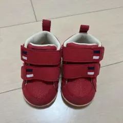 赤いベルト付きスニーカー　アシックス　ベビー　11.5センチ　お値下げしました。
