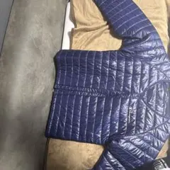 ネイビー キルティング ダウンジャケット