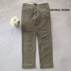 グローバルワーク チノパンツ M カーキ オリーブ ストレッチ メンズのサムネイル