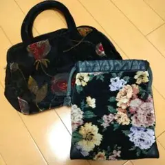 花柄 ハンドバッグとホットマンの巾着ポーチのサムネイル