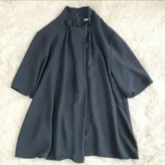 美品　セオリーリュクス　ボウタイブラウス　半袖　トリアセテート ネイビー　38