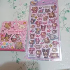 日焼け　サンリオキャラクター うるちゅるポップシール　おはじきフレークシール