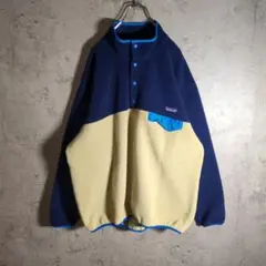 【名作カラー】patagonia シンチラ スナップT フリース 切替 紺
