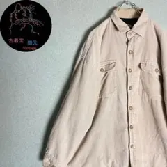 XL　ジャケット　カバーオール　コーデュロイ　US古着　着古し　ベージュ