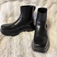 極美品　ZARA 黒 サイドゴアブーツ 厚底 レザー サイズ41