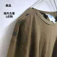 海外古着 美品 DG² by Diane Gilman XL 長袖 Tシャツ 茶