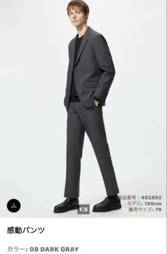 感動パンツ ダークグレー ウエスト82cm レングス70cm