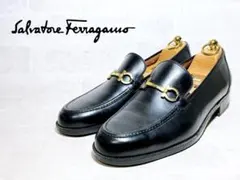 未使用級✨サルヴァトーレフェラガモ　ダブルガンチーニ　ビットローファー　ブラック Salvatore Ferragamo (サルヴァトーレフェラガモ) レザー ガンチーニ