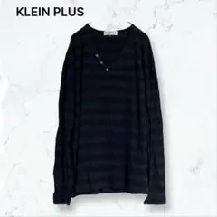 1656クランプリュス ボーダーカットソー 黒×グレー 46 透け感 薄め 長袖のサムネイル
