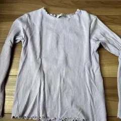 closet 薄紫 リブ長袖Tシャツ 140