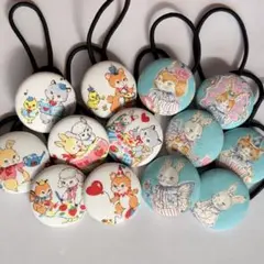 かわいい♡ くるみボタン ヘアゴム うさぎ ねこ くま りす 大量