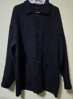 ユニクロ+J ウールブレンドオーバーサイズシャツジャケット ネイビーLサイズ