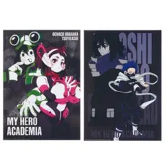 ヒロアカ　一番くじー紡ぐ力ー　F賞クリアポスター2点　お茶子　蛙吹梅雨　心操人使