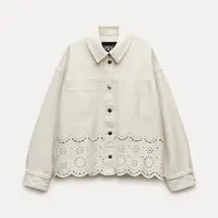zara エンブロイダリーシャツジャケット