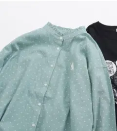 【MOOMIN × SamansaMos2】ドットフリルブラウス