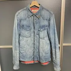 【希少】REMI RELIEFレミレリーフ 日本製デニムシャツ　小花スタッヅのサムネイル