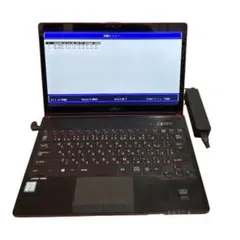 富士通 ノートパソコン レッド ジャンク品 ACアダプター付電源確認済みのサムネイル