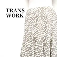 TRANS WORK アニマルドット柄 フレア ミドルスカートのサムネイル