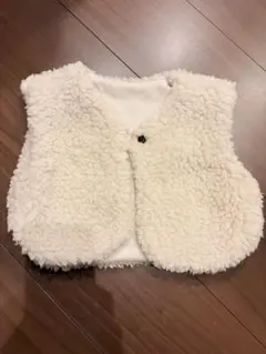 ホワイト フリース ベビーベスト