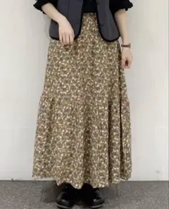 サマンサモスモス　花柄ティアードスカート　新品