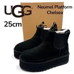 新品未使用⭐︎UGG アグ ニューメル プラットフォーム　厚底　黒　25　ムートン UGG Australia（アグオーストラリア） ブーツ UGG W NEUMEL PLATFORM