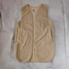 ベージュ フリース ジップアップベスト
