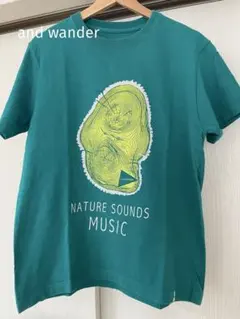 and wander メンズTシャツ　緑のサムネイル