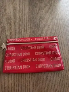 CHRISTIAN DIOR ロゴポーチ レッド