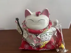 招き猫 陶器製 置物 貯金箱 縁起物 開運のサムネイル
