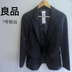 【7号相当】スリム ジャケット ブラック ドット裏地 セレモニー フォーマル